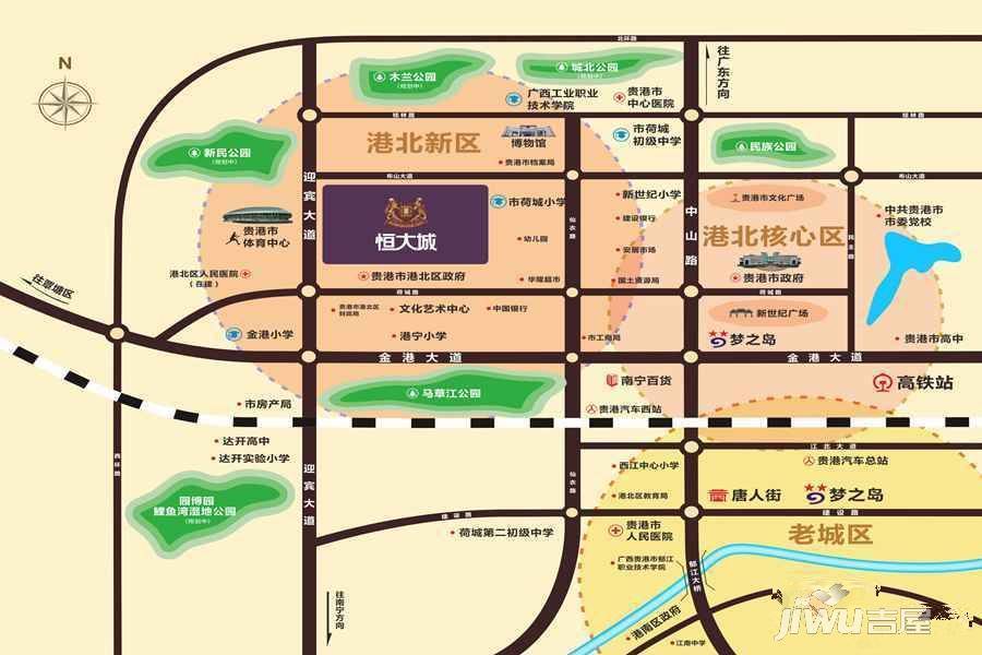 贵港恒大城位置交通图图片