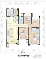 翰林世家二期4室2厅2卫124.7㎡户型图