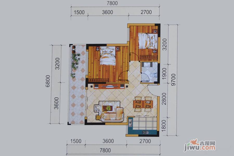 喜源居普通住宅77㎡户型图