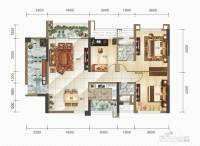 锦洲时代广场3室2厅2卫124㎡户型图