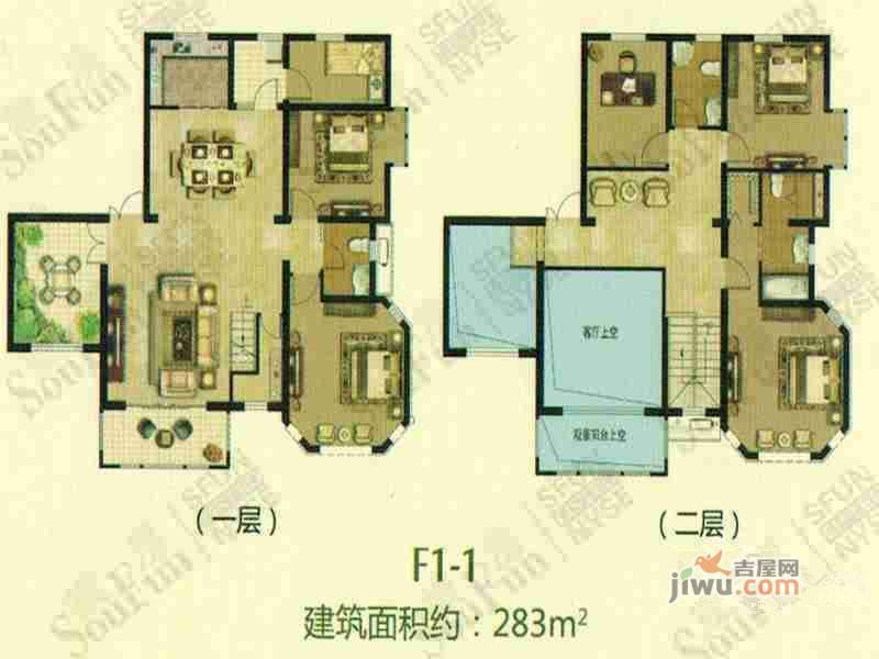 涵翠苑6室3厅3卫283㎡户型图