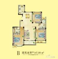 滨江国际御园3室2厅2卫148㎡户型图