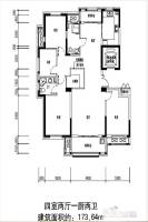 城建东城名景4室2厅2卫173.6㎡户型图