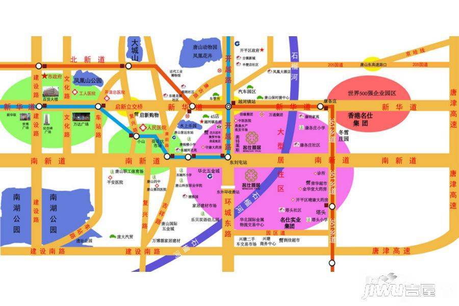 名仕东湖新城位置交通图