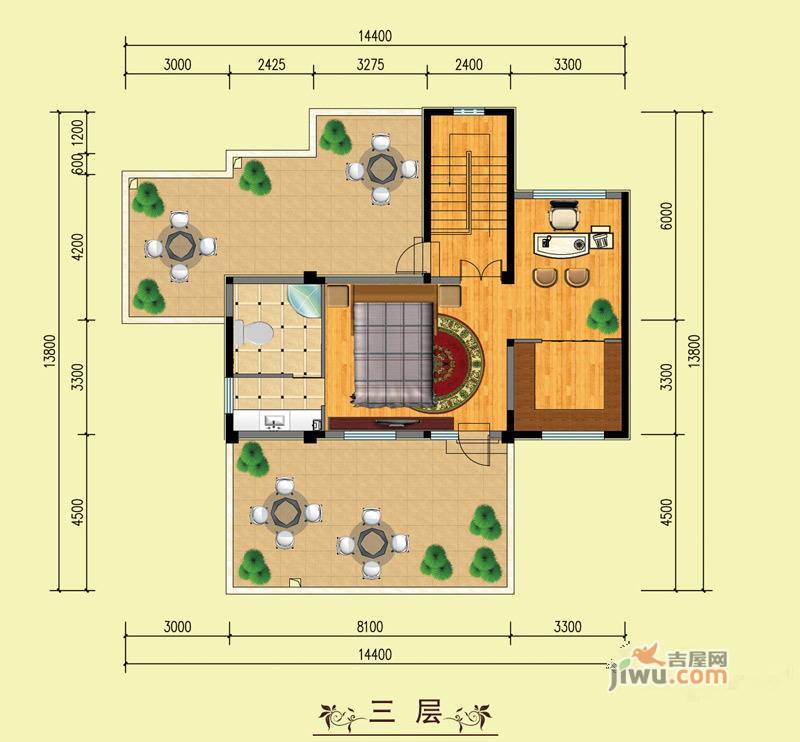 山水美居别墅1室2厅1卫444.1㎡户型图