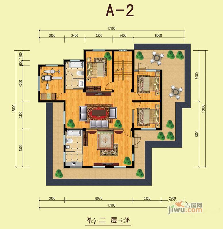 山水美居别墅4室2厅2卫444.1㎡户型图