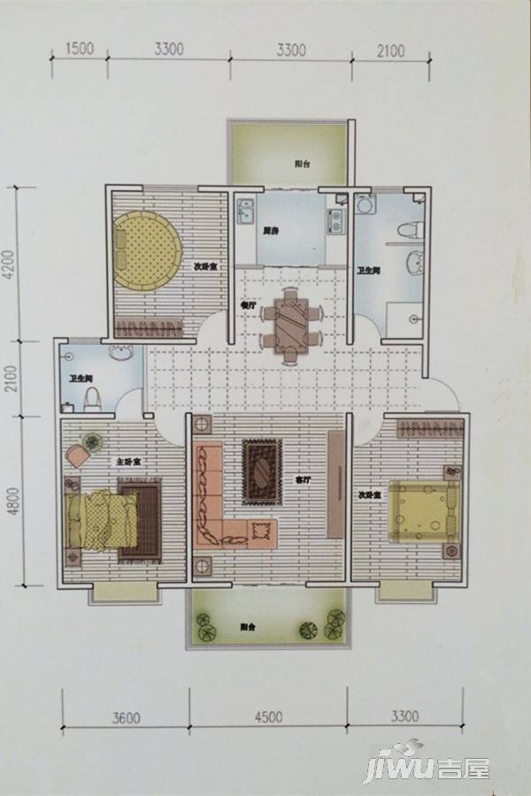 丰润御景嘉园3室2厅2卫142㎡户型图