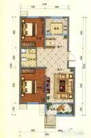 首佳健康城二期2室2厅1卫100㎡户型图