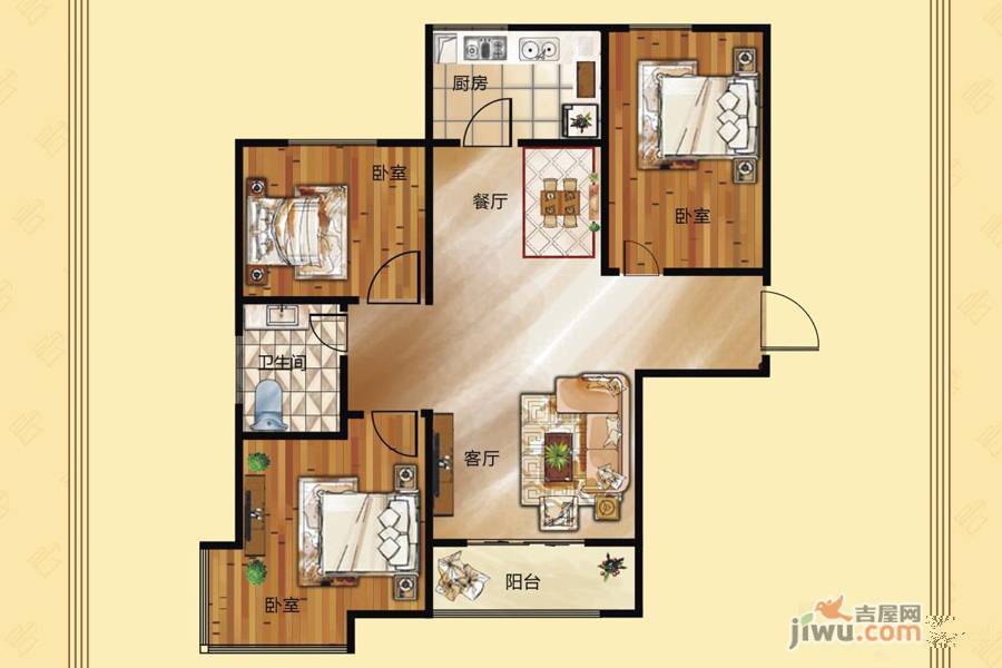 蓬业嘉和广场普通住宅135㎡户型图