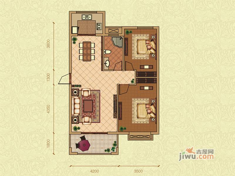 天鹅湾3室2厅2卫户型图