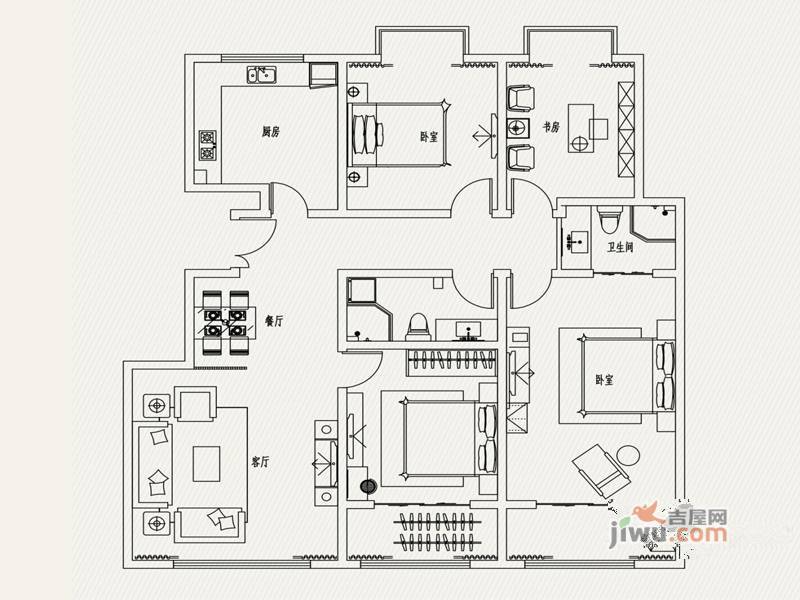 苏秦景园四季4室2厅2卫167㎡户型图