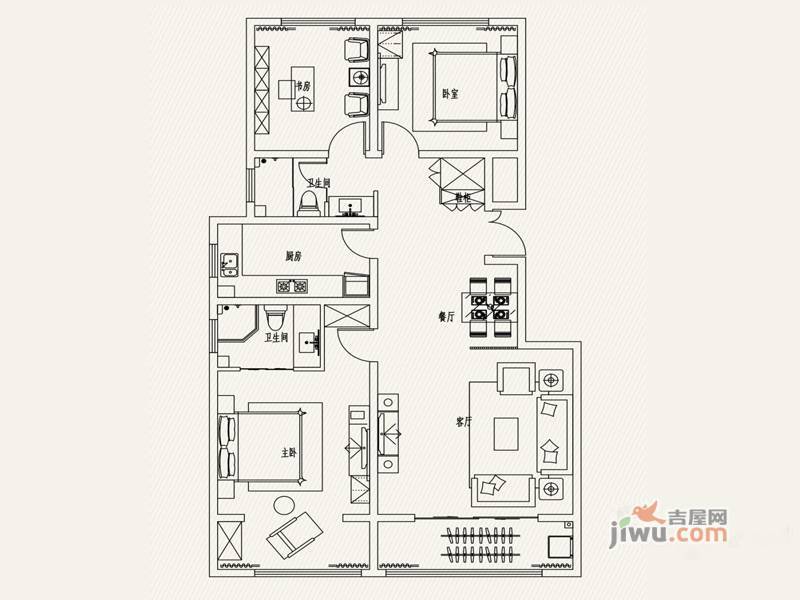 苏秦景园四季3室3厅2卫140㎡户型图