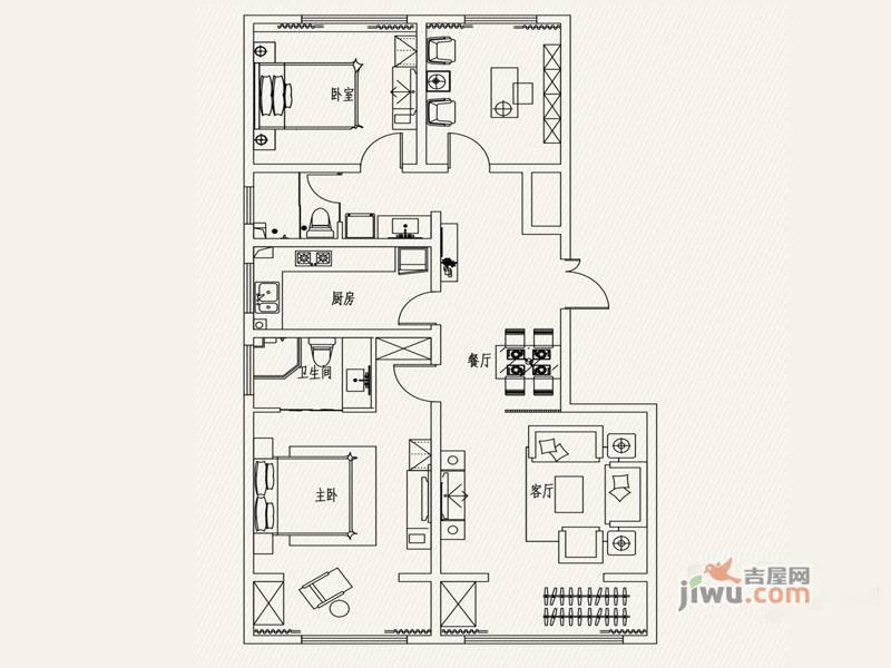 苏秦景园四季3室2厅2卫133㎡户型图