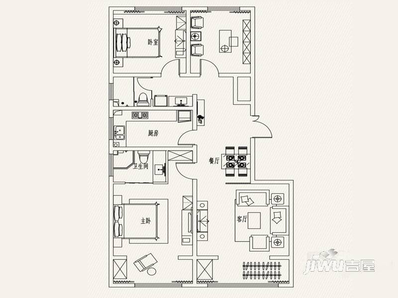 苏秦景园四季3室2厅2卫133㎡户型图