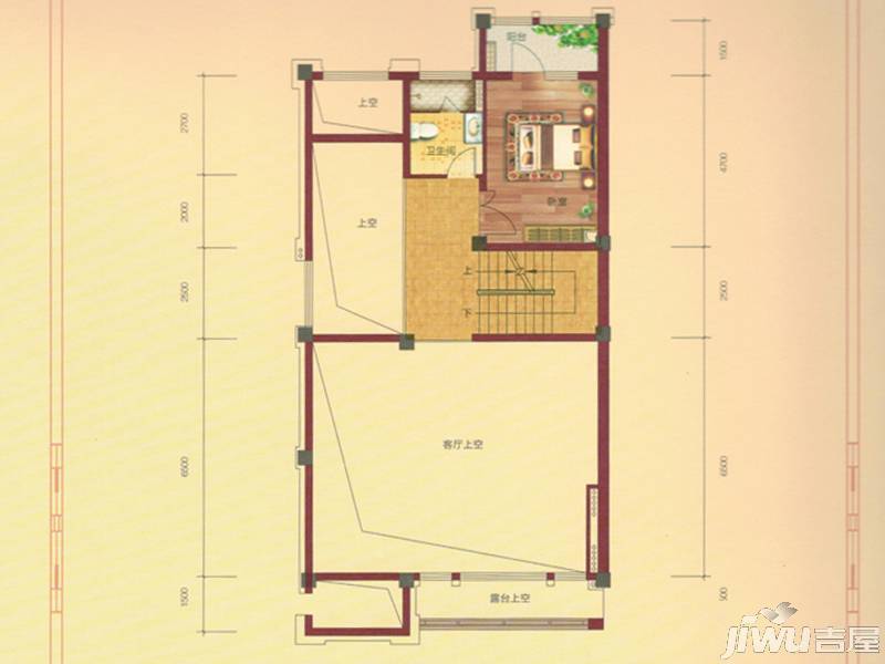 春天翡翠城1室0厅1卫户型图