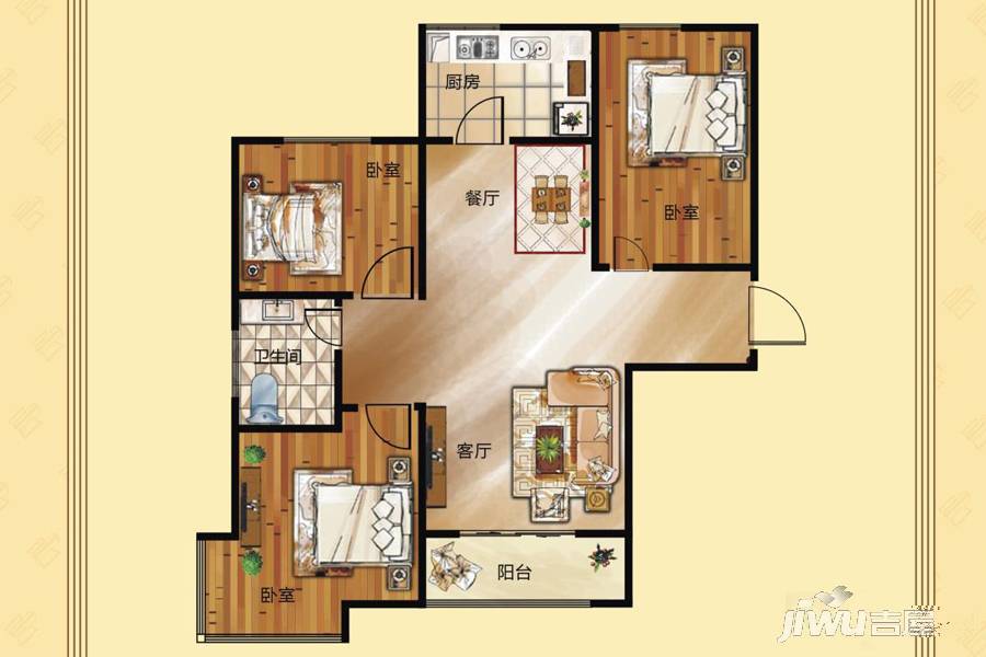 蓬业嘉和广场普通住宅135㎡户型图