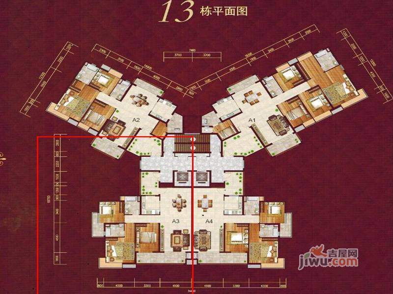 怡景湾海岸豪庭3室2厅2卫125㎡户型图