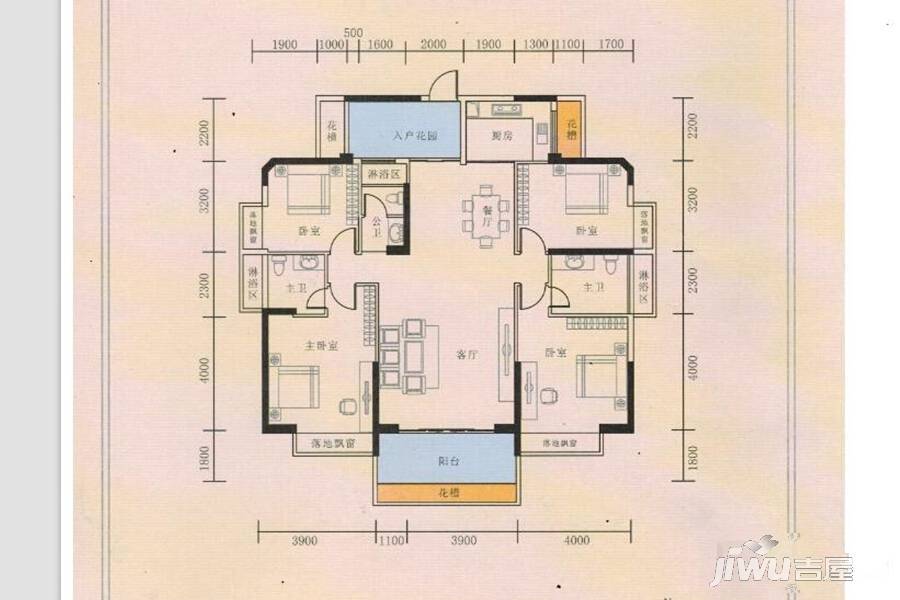 东信时代广场4室2厅3卫165㎡户型图