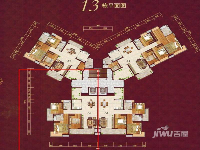 怡景湾海岸豪庭3室2厅2卫125㎡户型图