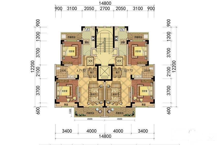 贵州同心商贸城2室1厅1卫84㎡户型图