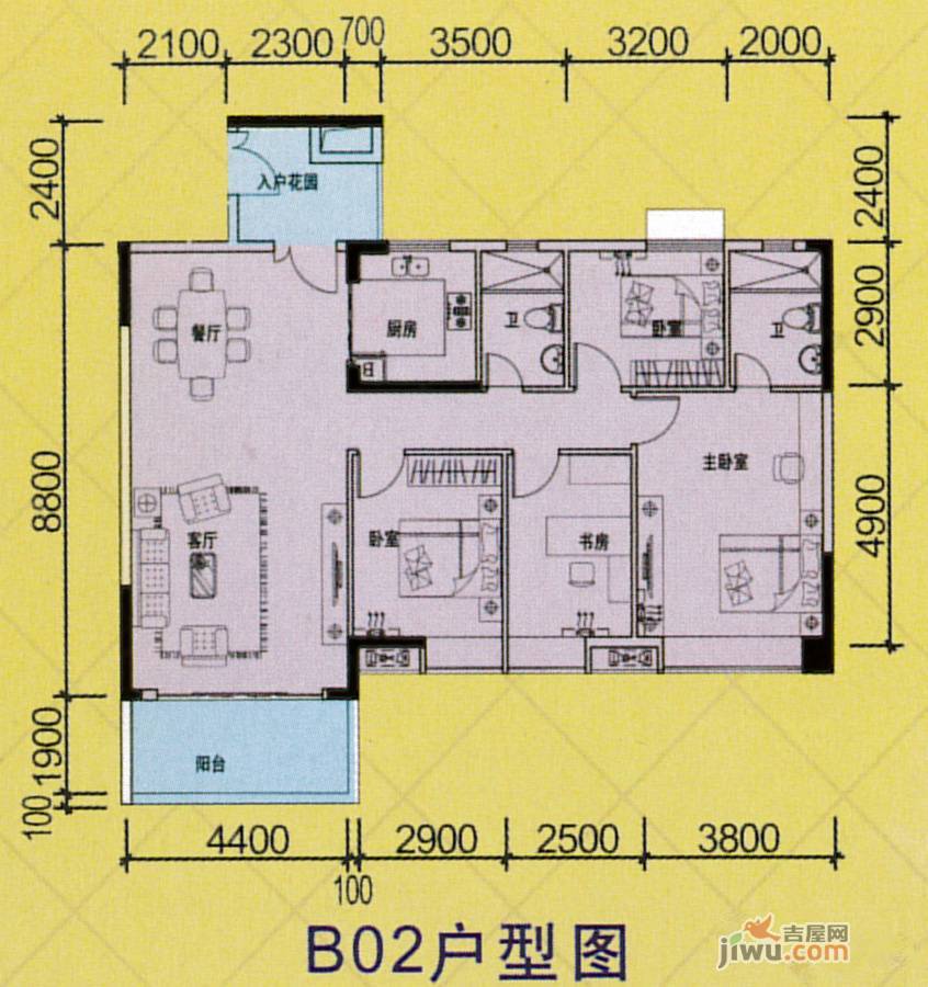 鸿基豪苑4室2厅2卫户型图