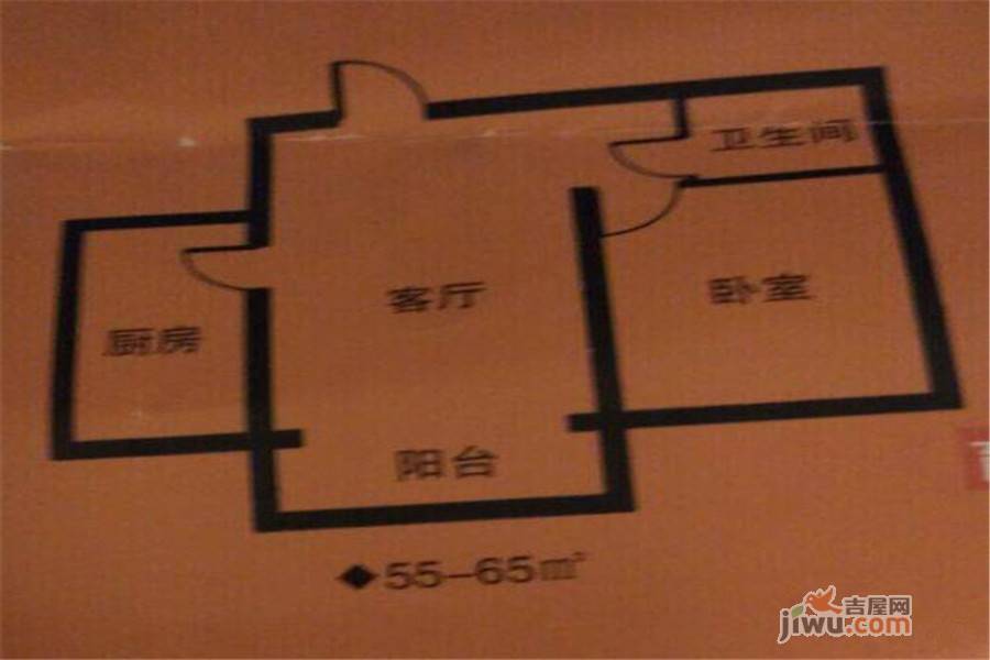 绥化恒基福源1室1厅1卫55㎡户型图