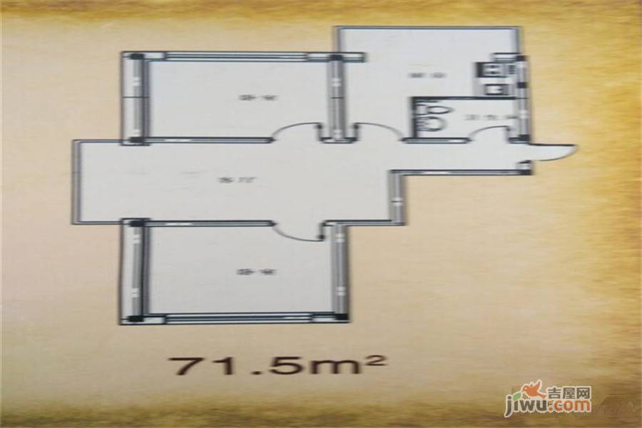 顺业家园2室1厅1卫71.5㎡户型图