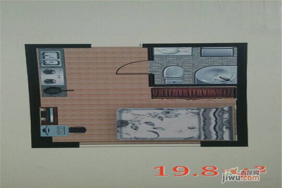 圣福华商务大厦1室1厅1卫19.8㎡户型图