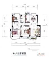 华业名都3室2厅2卫131.3㎡户型图