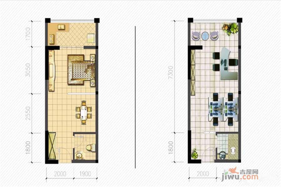 非凡SOHO1室1厅1卫40㎡户型图