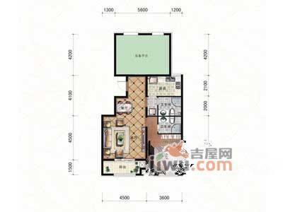 绿地剑桥1室2厅2卫94.4㎡户型图