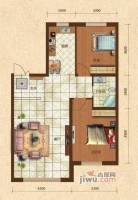 六合龙城国际2室2厅1卫95㎡户型图