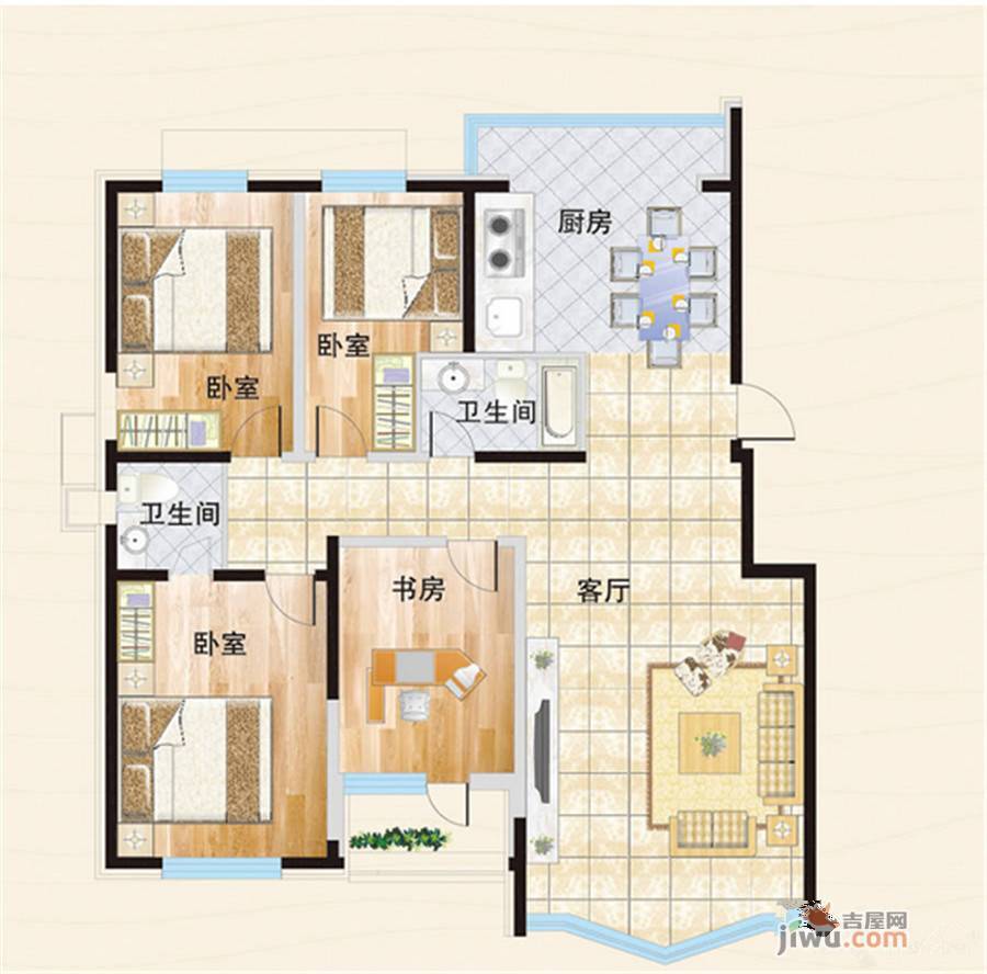 威尼斯花园1室1厅1卫户型图