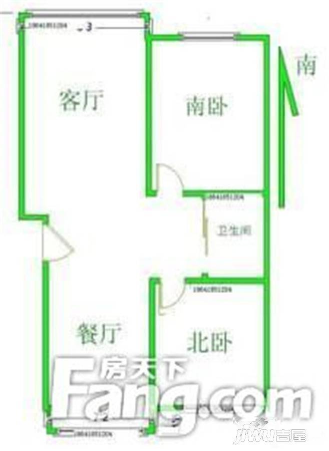 阜新新都四季城2室2厅1卫102㎡户型图