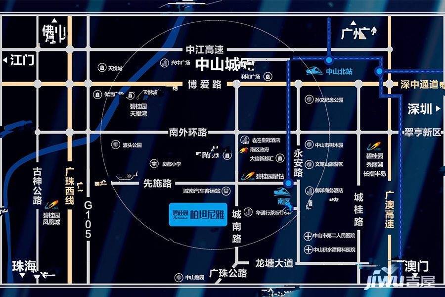 碧桂园柏坦尼雅位置交通图图片