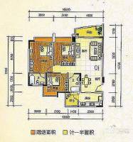 奥城花园3室2厅2卫107.7㎡户型图