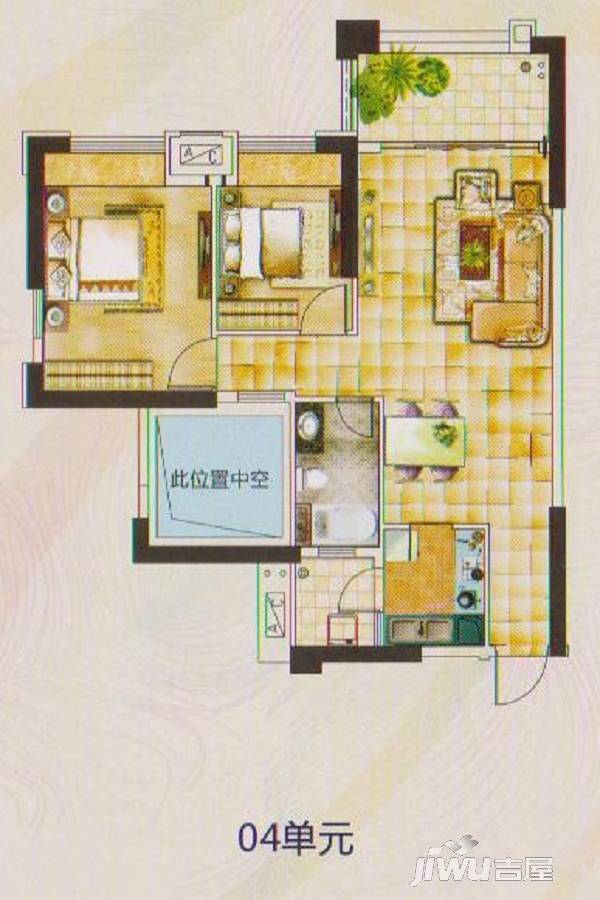 旭日·翠澜园2室2厅1卫82㎡户型图