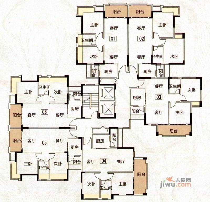 东城四季2室2厅1卫77㎡户型图