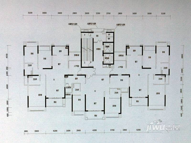 锦绣国际花城3室2厅2卫137㎡户型图