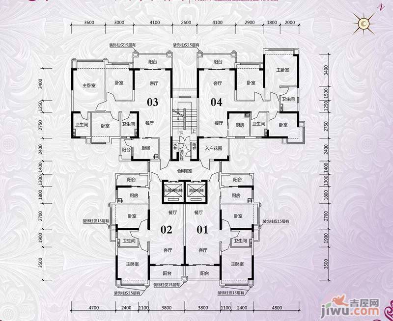 锦绣国际花城2室2厅1卫82.6㎡户型图