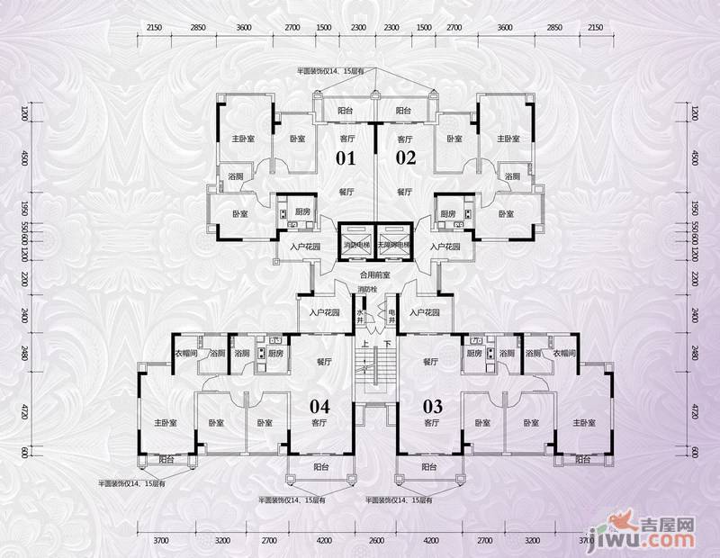 锦绣国际花城3室2厅1卫96.8㎡户型图