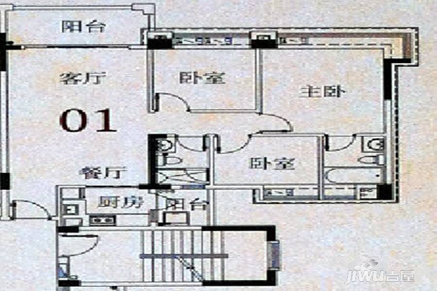 中澳世纪城3室2厅2卫99㎡户型图