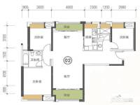 中海锦城3室2厅2卫120㎡户型图