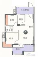 金帝繁华里2室2厅2卫77.3㎡户型图