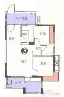 金帝繁华里2室2厅2卫75.9㎡户型图