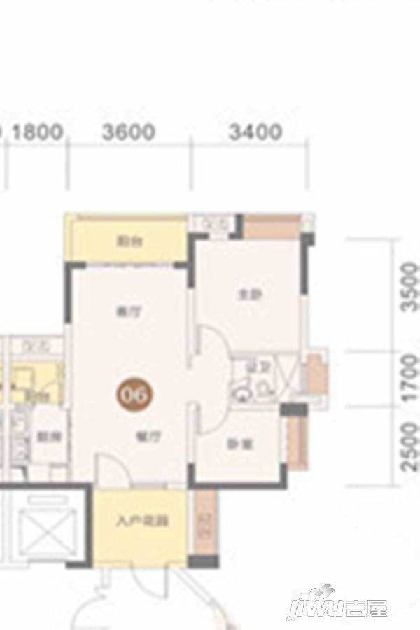 逸丰华庭3室2厅1卫77.7㎡户型图