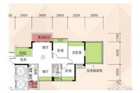 爱琴半岛3室2厅1卫88.5㎡户型图