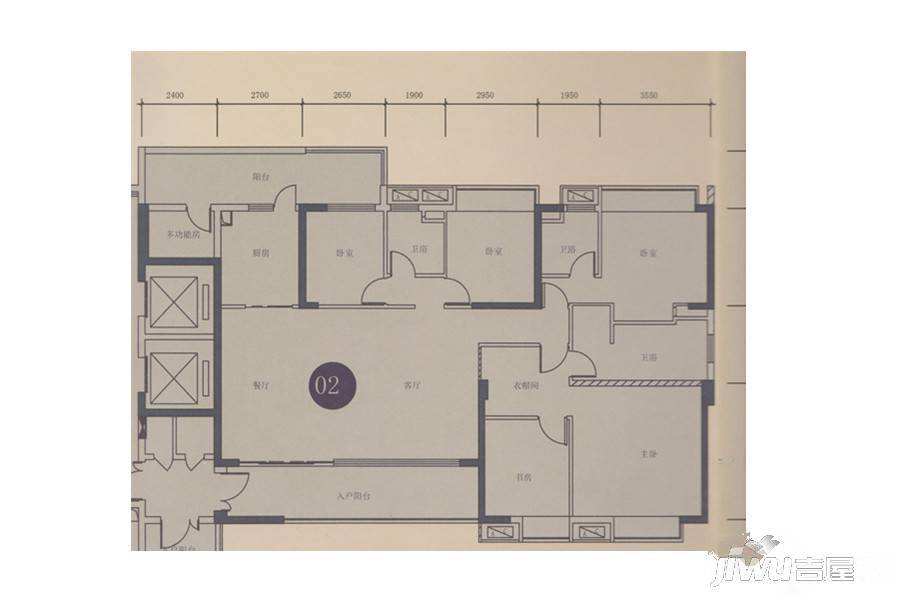 荔园悦享星醍4室2厅3卫190㎡户型图