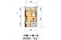 东方玫瑰园1室1厅1卫35.5㎡户型图