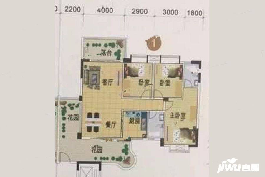 丽豪花园3室2厅2卫217.5㎡户型图